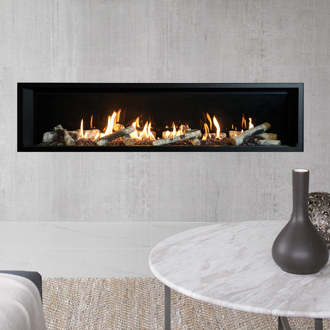 Gas burning linear fireplace for purchase and installation in Lakeville & Elk River MN