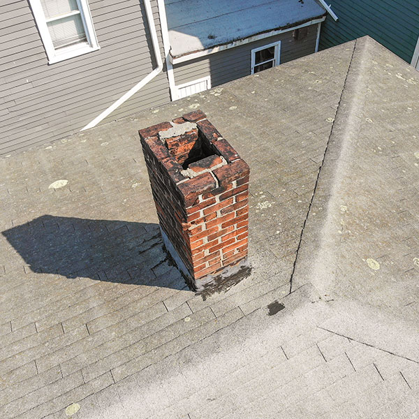 Chimney Storm Damage in Edina, Minnesota. 